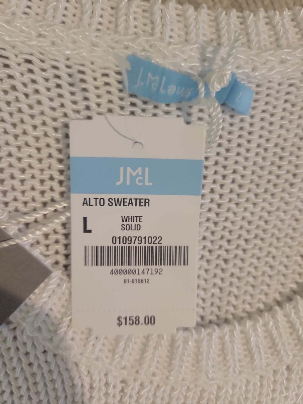 J.McLaughlin White Sweater Size Large Top Crewneck Alto Sleeveless Pullover .DW - Picture 4 of 5